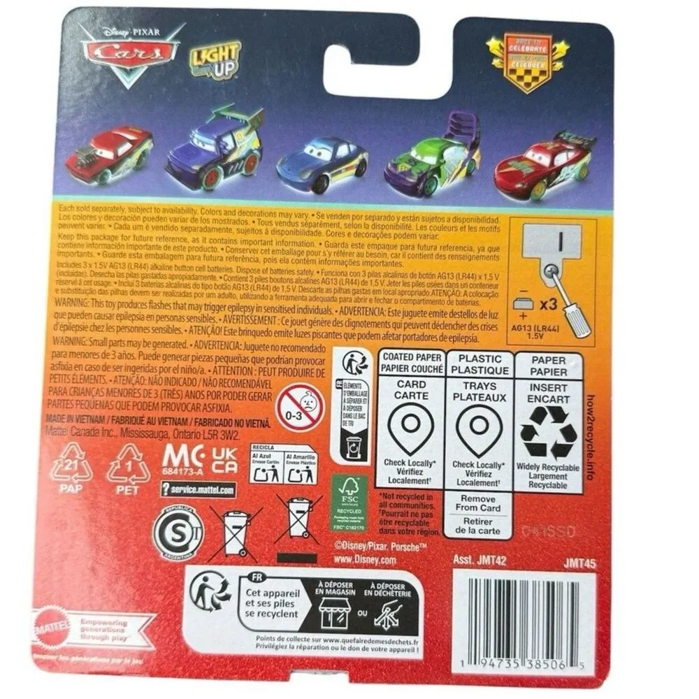 Mattel Disney Pixar Cars Light Up Snot Rod 20th Anniversary HTF